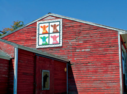 Red Barn with Cows