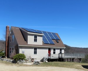 Exterior with solar panels