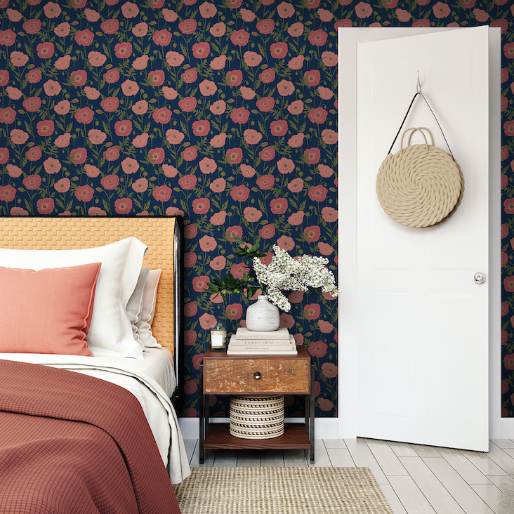 From Hewett&#39;s wallpaper collection with WallPops. Image courtesy of WallPops/Brewster Home Fashions