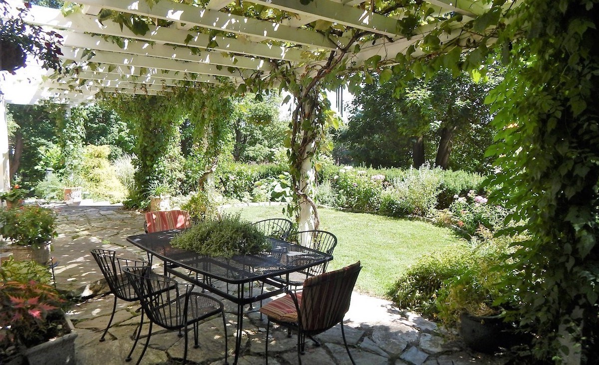 Pergola-covered terrace