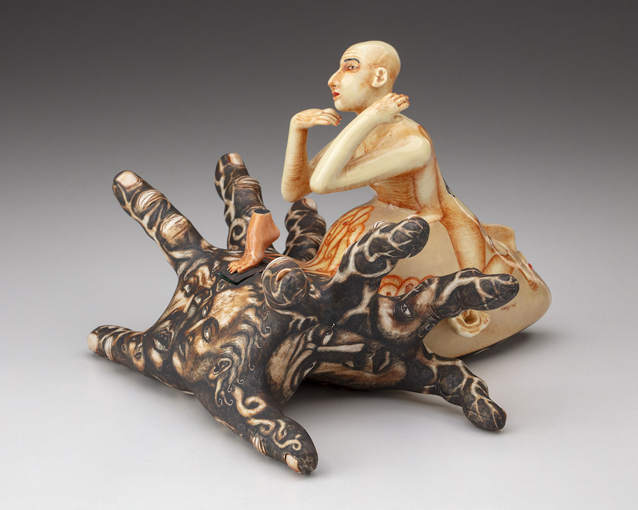 Sergei Isupov, Locked in the Room, 1997, porcelain. Ferrin began showing Isupov&rsquo;s work in 1997, and the two co-own Project Art, a ceramics workshop, seasonal gallery, and business office in Cummington, Mass. Photo courtesy Ferrin Contemporary; John Polak Photography