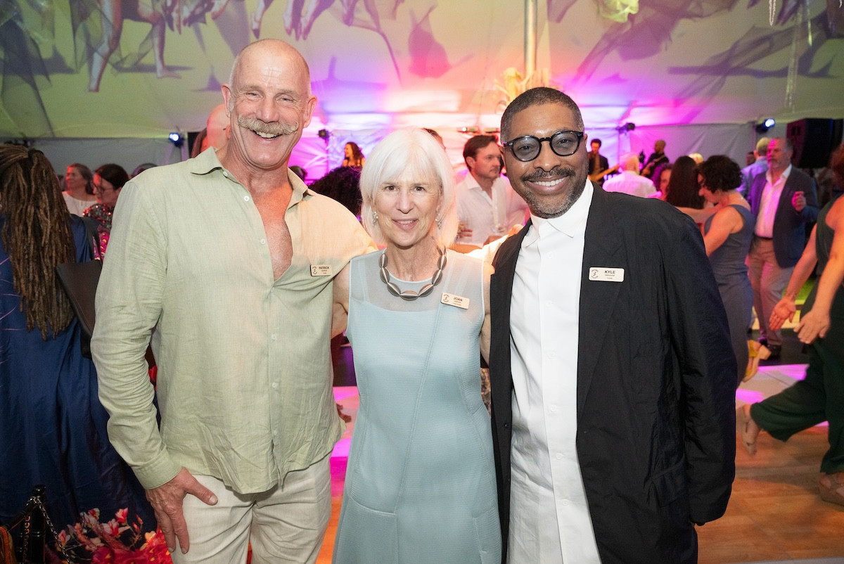 Partrick Riordan , Joan Hunter, and Kyle Abraham at Jacob&#39;s Pillow Seasoning Opening Gala 2025. Cherylynn Tsushima photo.