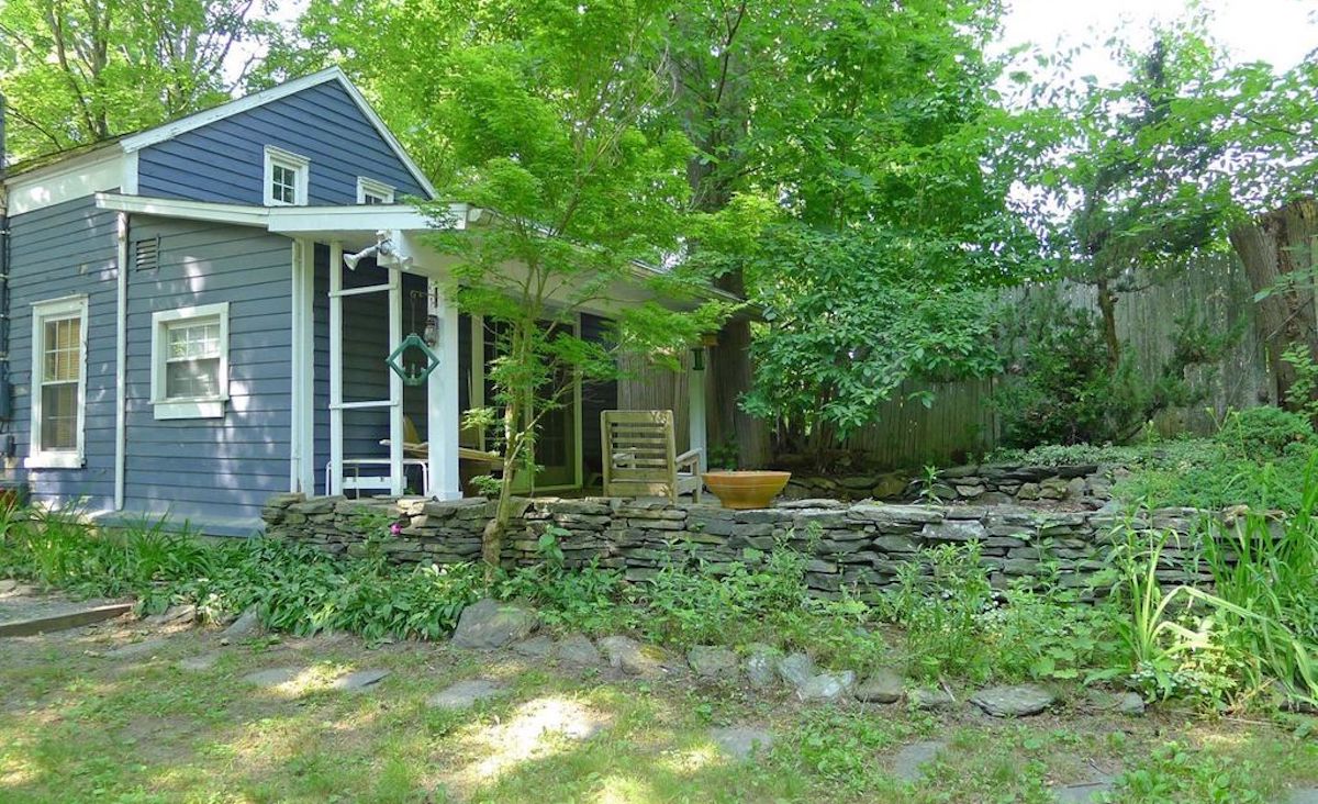 Patio and stone walls
