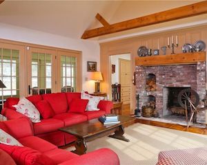 Living room with fireplace