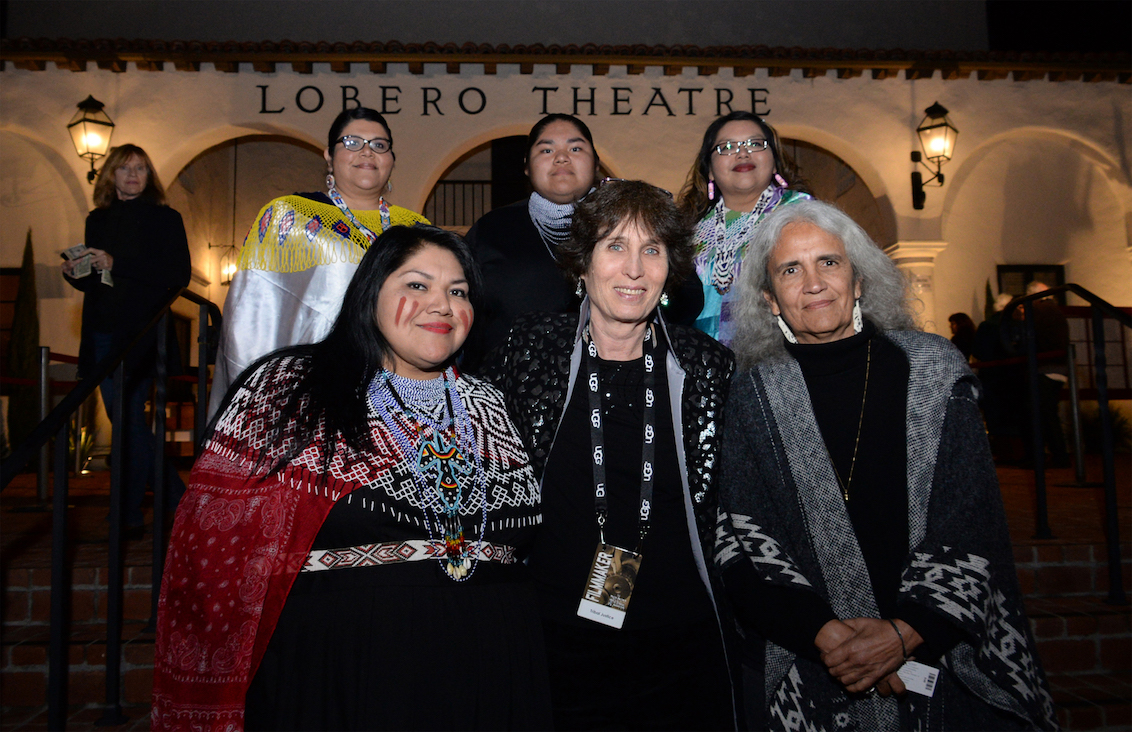 Front row: Judge Claudette White, filmmaker Anne Makepeace&nbsp;and Judge Abby Abinanti outside Santa Barbara&#39;s Lobero Theater just before the premiere.