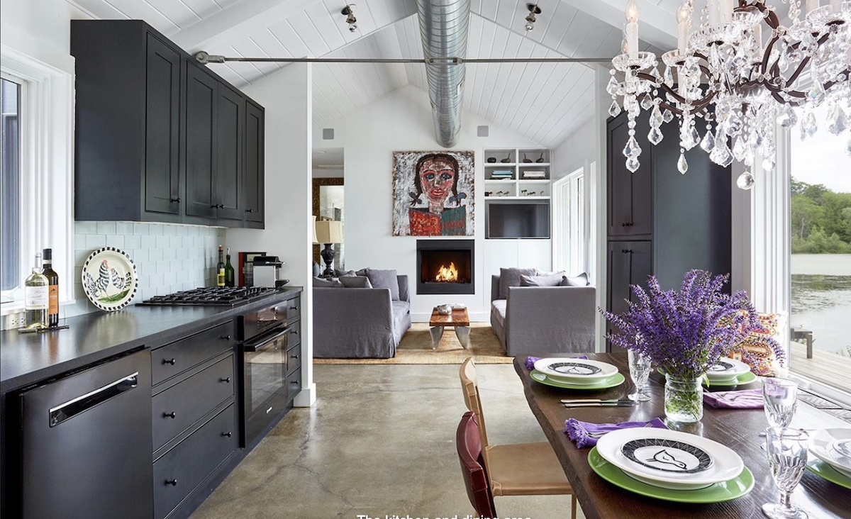 Living room with fireplace