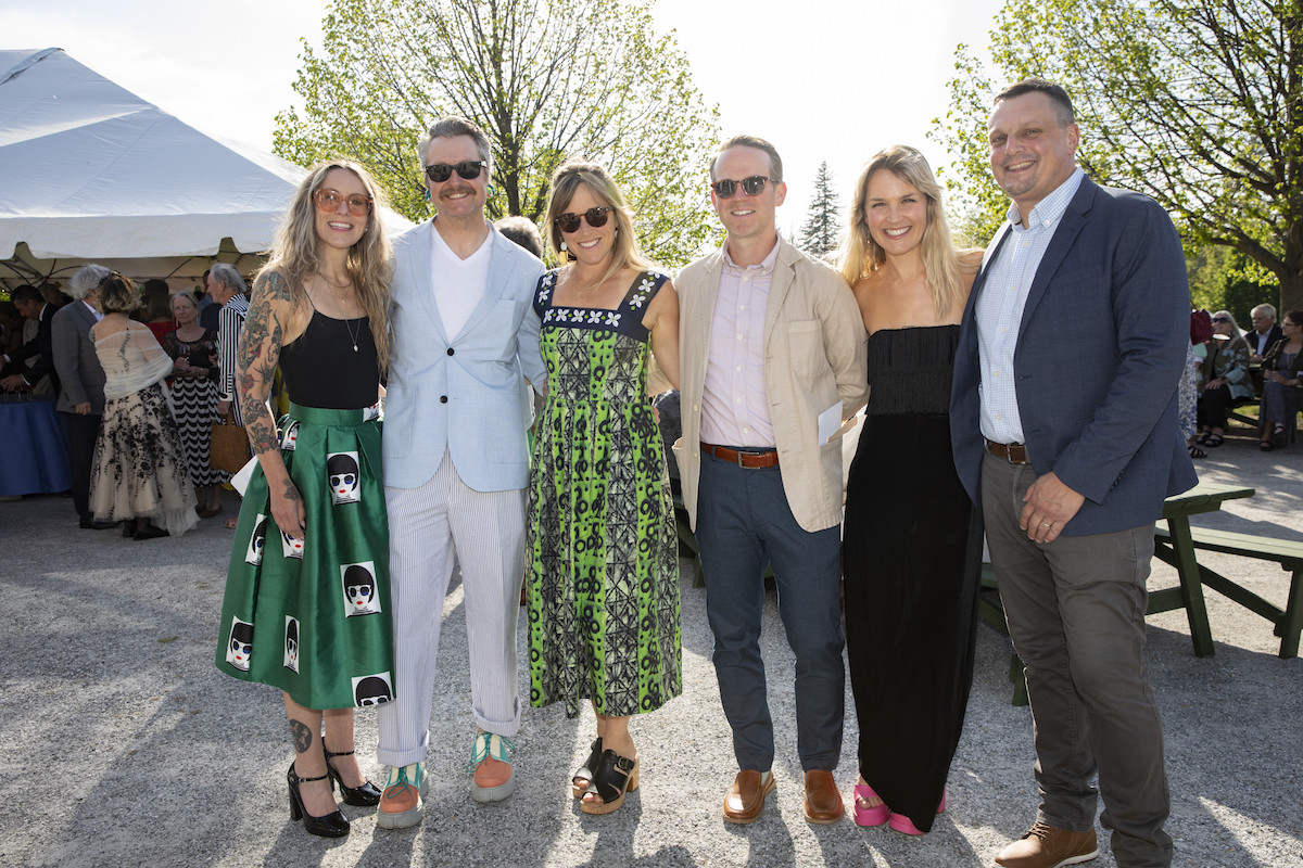 Carrie Wright (of Jan Perry Realty) and Bill Wright (of Blue Q and photographer for CATA&#39;s gala graphic design) with Susan Wrba and Andy Wrba (of Mill Town Foundation), and Mary &amp; Ben Daire of Dare Bottle Shop &amp; Provisions