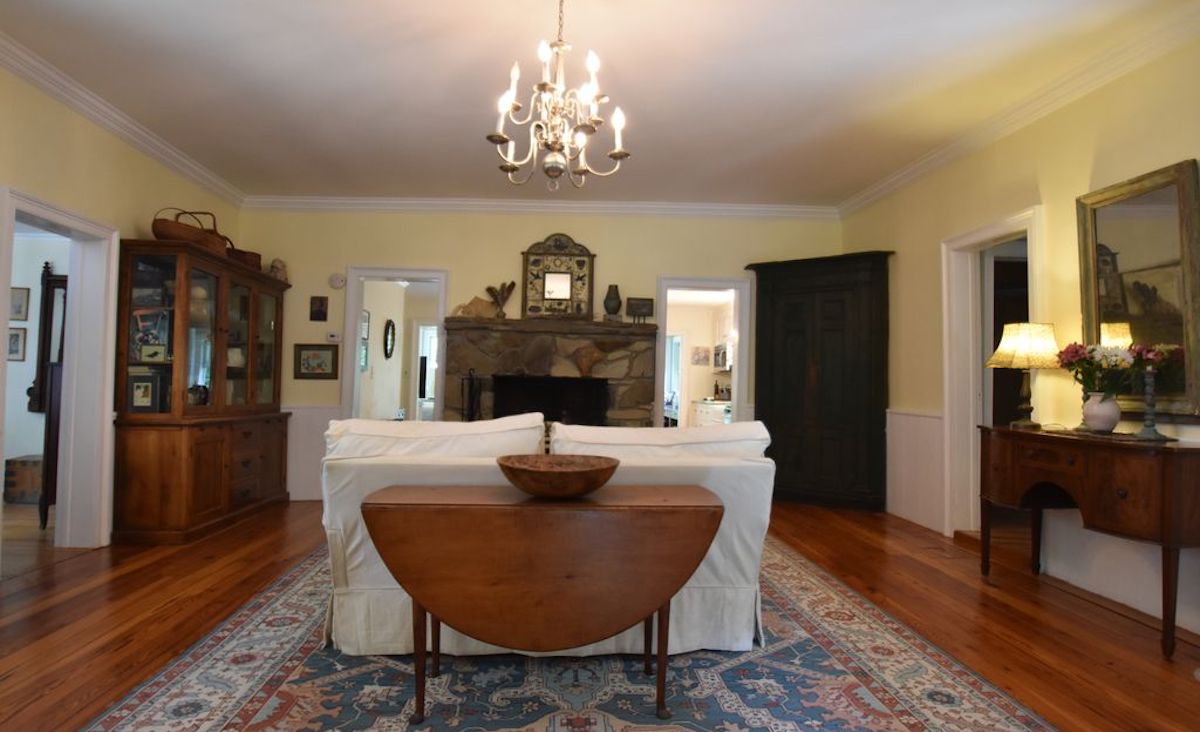 Living room with fireplace