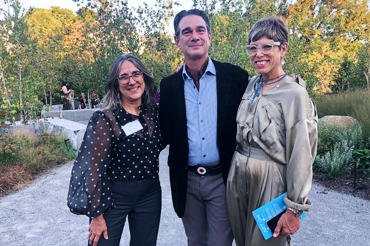 Ruth Adams, Art Omi co-executive director, with Keith Nelson and Stephanie Monseu, founders of Bindlestiff Family Cirkus Ruth Adams, Art Omi co-executive director, with Keith Nelson and Stephanie Monseu, founders of Bindlestiff Family Cirkus