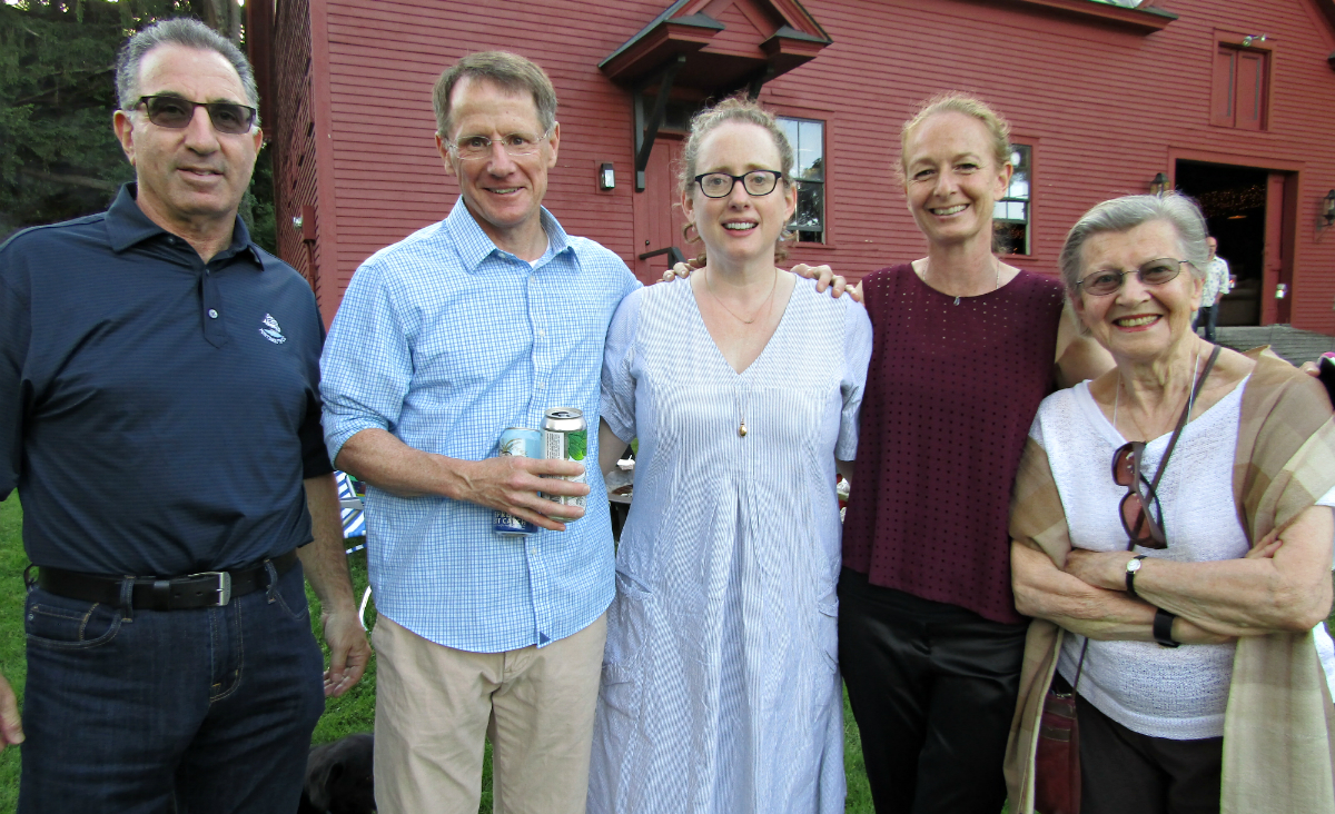 Joe Apkin, Chris and Andrea Malone, former BIC director and current volunteer Hilary Greene, and volunteer Isabelle Kaplan