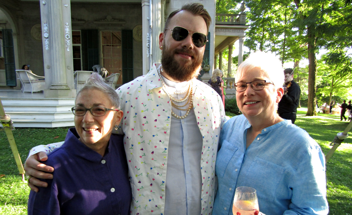 Susan Simon and Beth Jones flank Caleb Hammons, the Fisher Center&#39;s senior producer