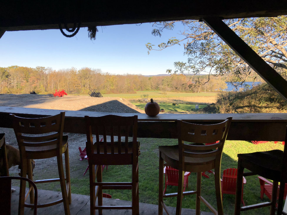 The temporary tasting area.