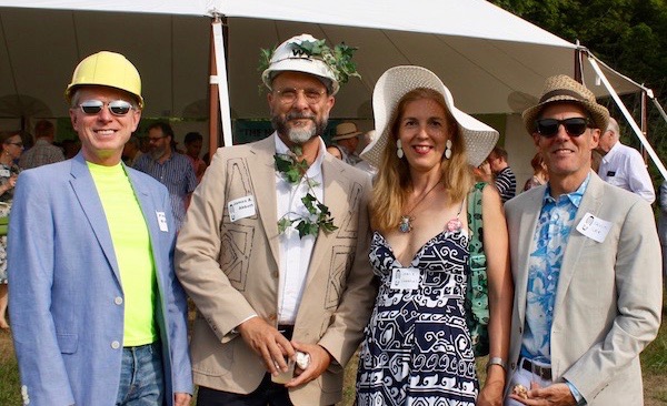 Hunt Real Estate’s Paul Barrett, Director of the Evergreen Museum and Library at Johns Hopkins Jim Abbott, neurobiologists Dr. Leslie Vosshall and Dr. Kevin Lee. Hunt Real Estate’s Paul Barrett, Director of the Evergreen Museum and Library at Johns Hopkins Jim Abbott, neurobiologists Dr. Leslie Vosshall and Dr. Kevin Lee.