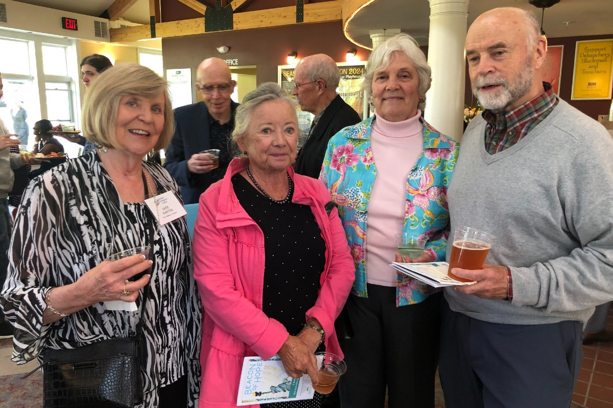 Kate Barton, BIC board president; Ann Miller, and Sue and Bill Dunlaevy