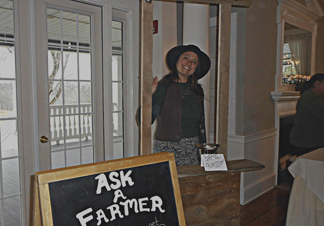 Guests were encouraged to "Ask a Farmer" during the reception and Molly Comstock of Colfax Farm stepped up to provide answers.