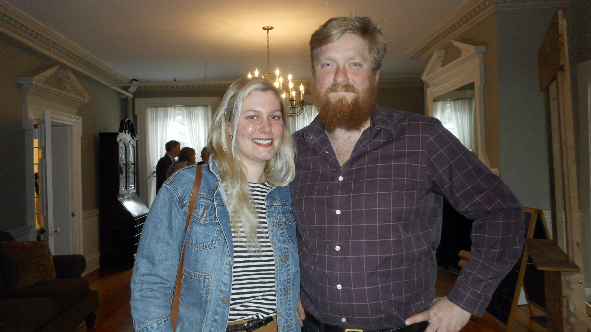 Rachel Moriarty, BerkShares coordinator, and Michael Sharry of Berkshire Mountain Distillers