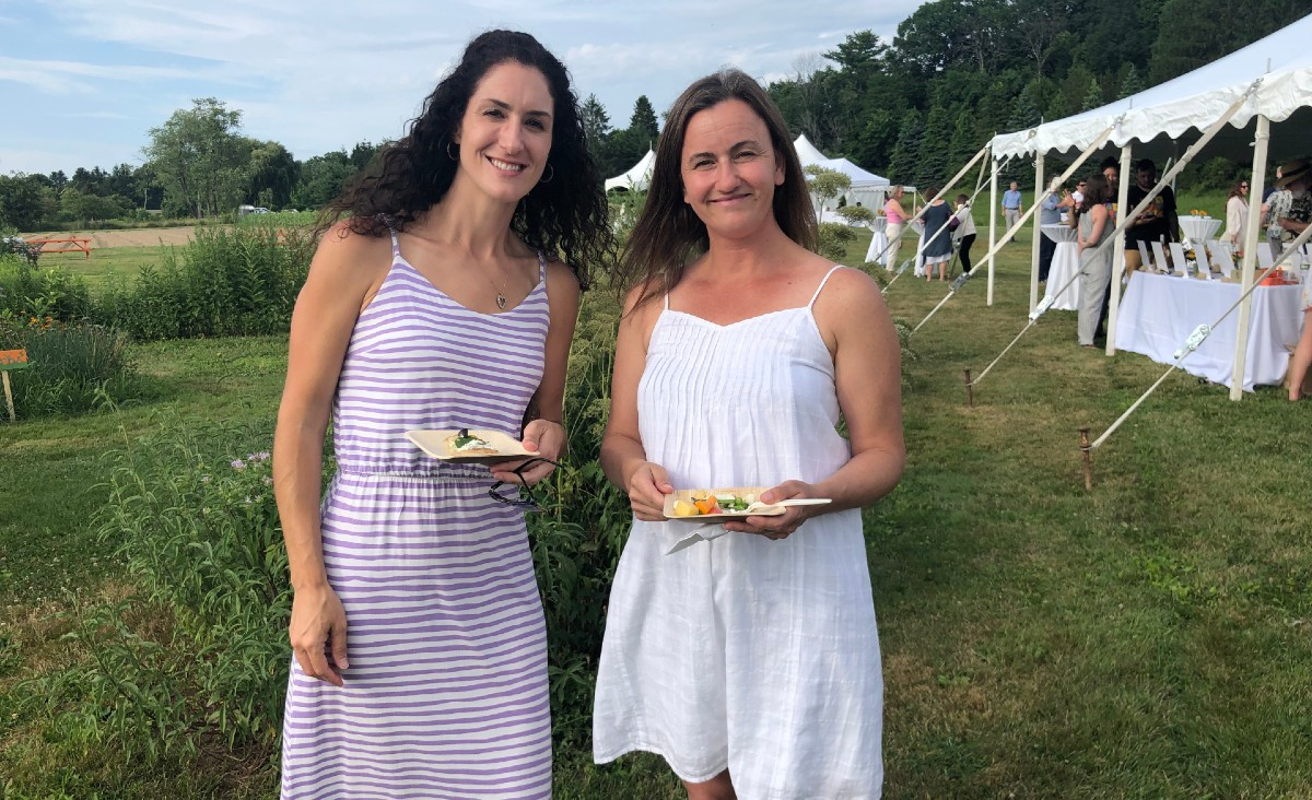 Blair Pantoja and Judy Beck, whose teens made the Thunder Pickles given to each of the guests