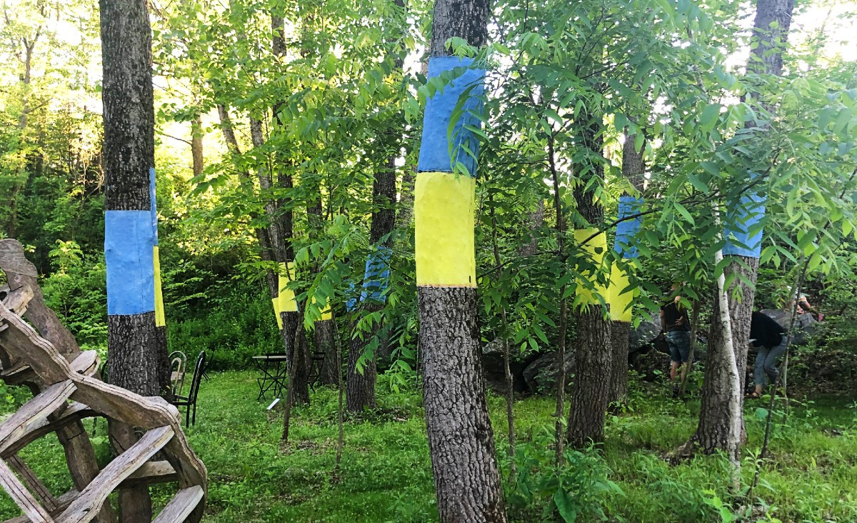 An art installation in homage to the war in Ukraine