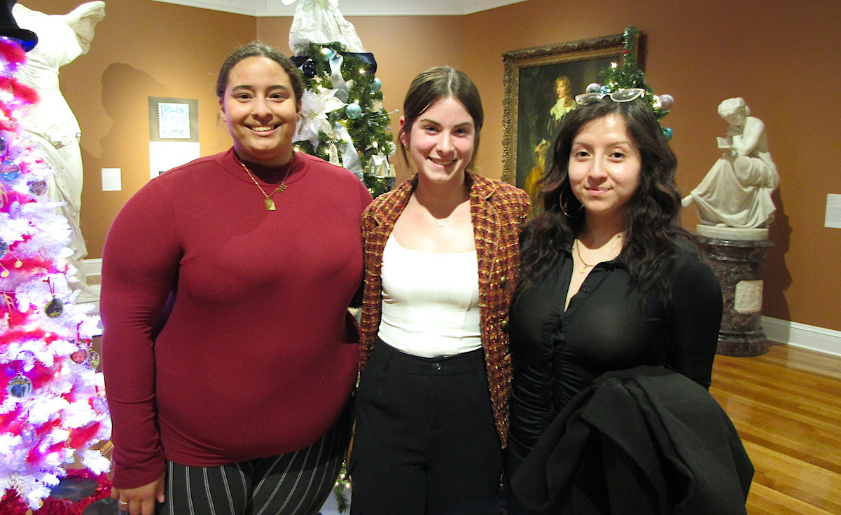 Ariana Phillips of tree sponsor&nbsp;Molari, Raegan Phillips of Berkshire Housing, and Anny Lopez Urquizo of the Elizabeth Freeman Center