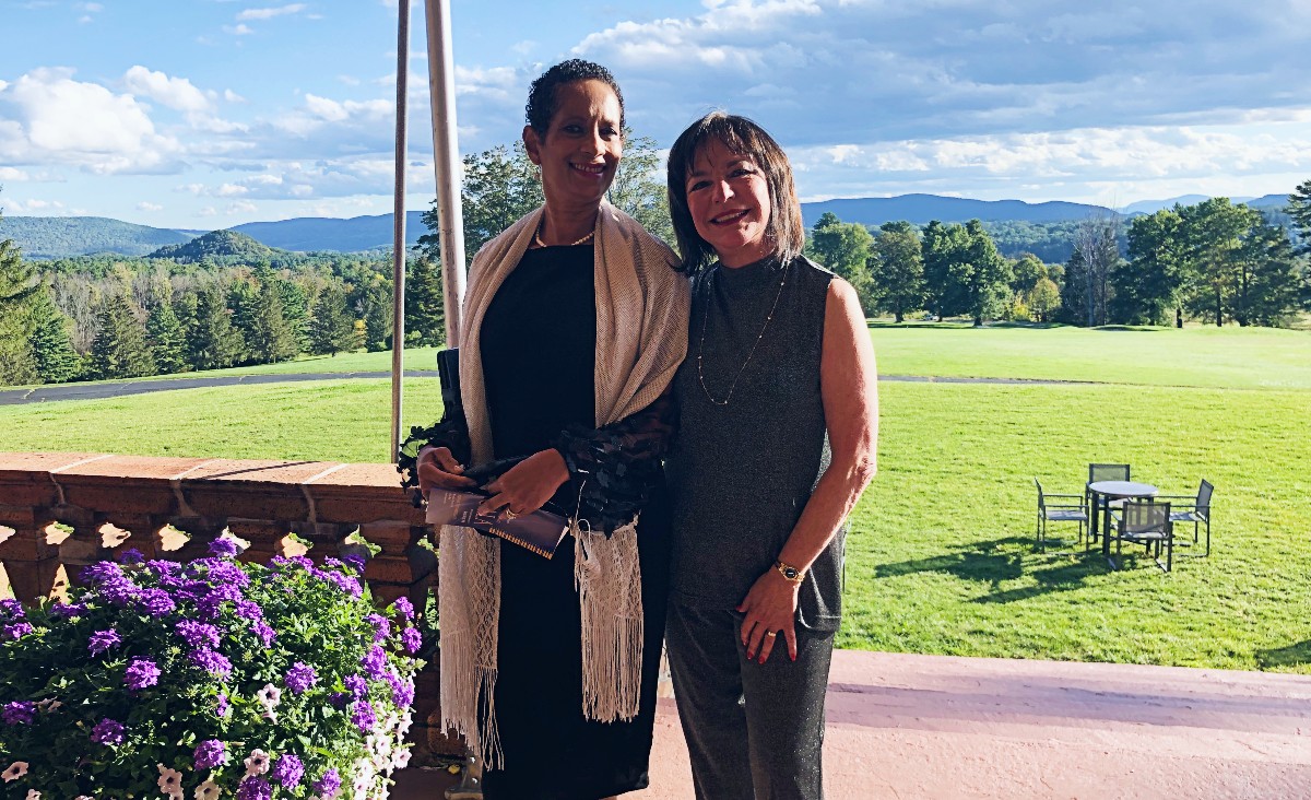 Jean Jones and Sherri James Buxton, a cabaret singer who teaches&nbsp;at the school