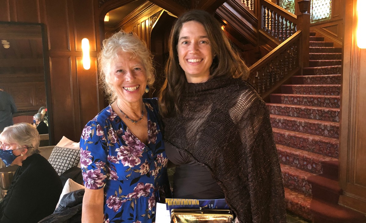 Bonnie McCubbin, piano faculty, and Molly Elliot, whose daughters study at the BMS