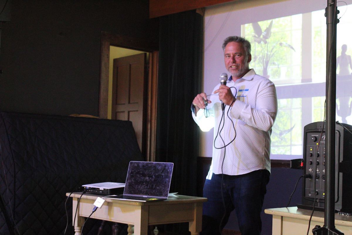 Chronogram Media&#39;s Editorial Director Brian K. Mahoney greets the crowd