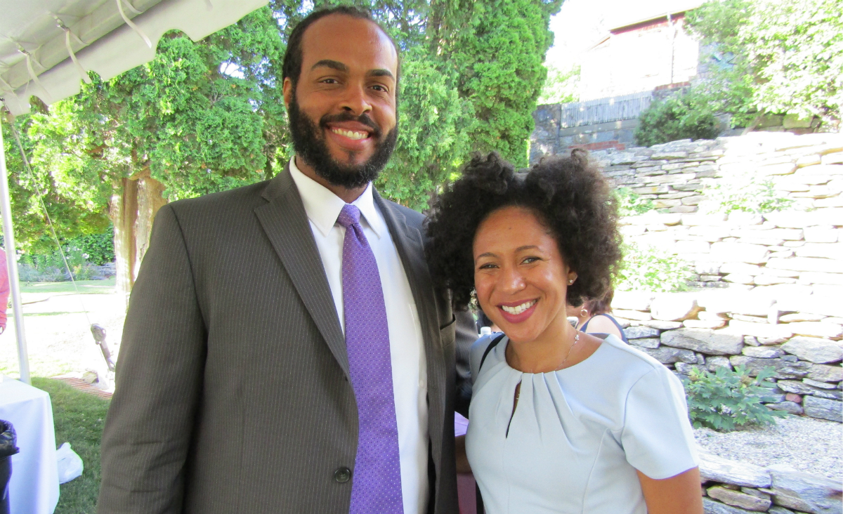 Former Pittsfield High School Principal&nbsp;Tracey Benson, who spoke at the event, with&nbsp;Devyn Benson