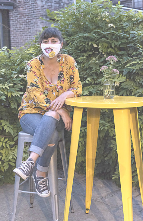 Kat Dunn in a Buttercup mask. Photo: Sabrina Eberhard