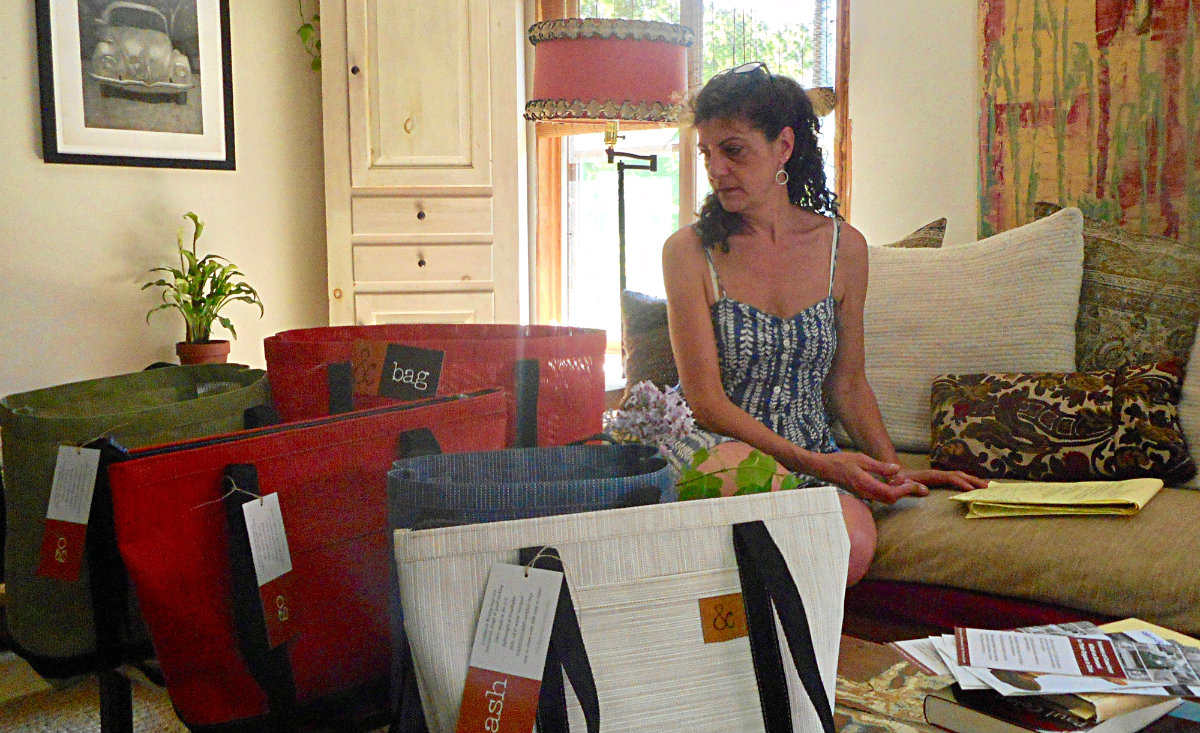 Cardinale Montano, founder of Lineflax &amp; Roving, in Housatonic, MA.