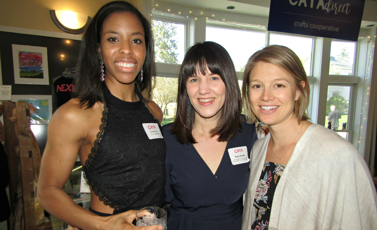 Gala committee member Lanna Brown, CATA program coordinator Kara Smith and Lizzy Spalding
