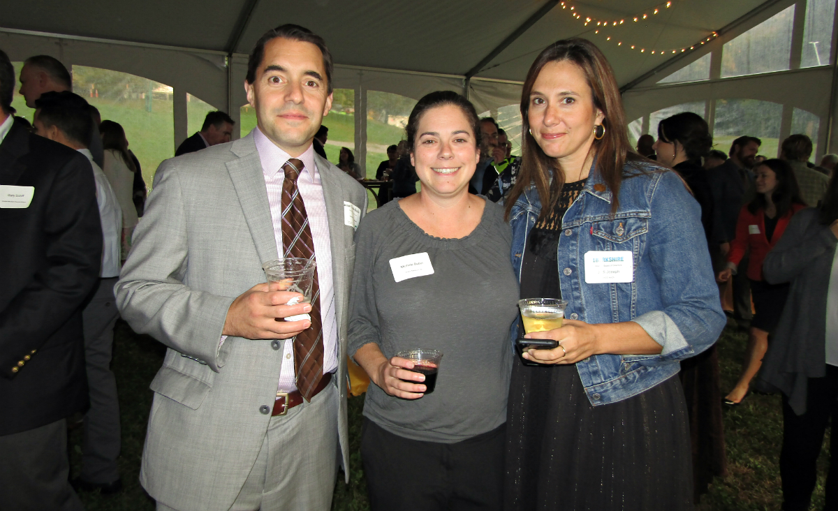 "Under 40 Change Maker" nominee Jesse Cook-Dubin with Michele Butler and Jodi Joseph, who accepted the "Growing / Advancing the Berkshire Economy" Award for MASS MoCA