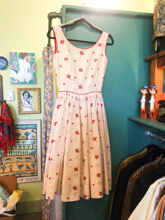 The popular and oft tried-on cherry-print dress