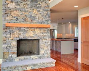 Stone fireplace