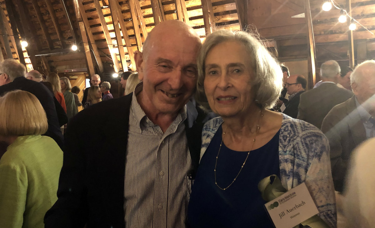 Ira Auerbach and honoree Jill Auerbach, who, said Dr. Ostfeld, "has been the most effective advocate for tick disease research and prevention in the country."