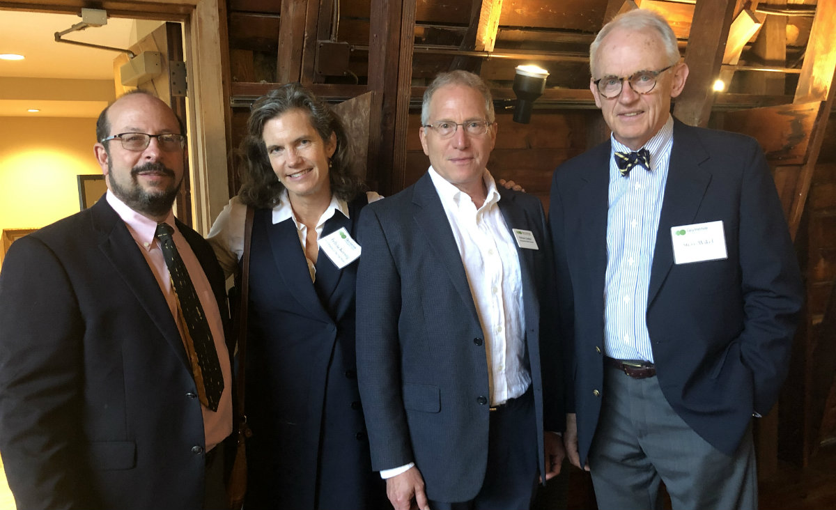 Dr. Joshua Ginsburg,&nbsp;president; Dr. Felicia Keesing, The Ticket Project co-director; Dr. Richard Ostfeld,&nbsp;The Tick Project co-director; and Steve Wikel