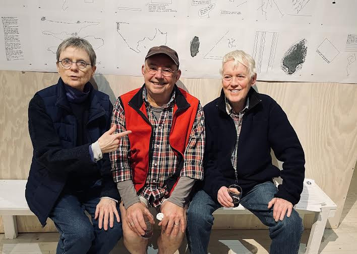 TSL Co-Director Claudia Bruce with&nbsp;Ron Harrington, who always wears shorts,&nbsp;and Rick Rowsell of Hillsdale. Harrington is quick to brag about his long friendship with Bruce and Mussmann, as&nbsp;both men have been involved with TSL from its inception.&nbsp;