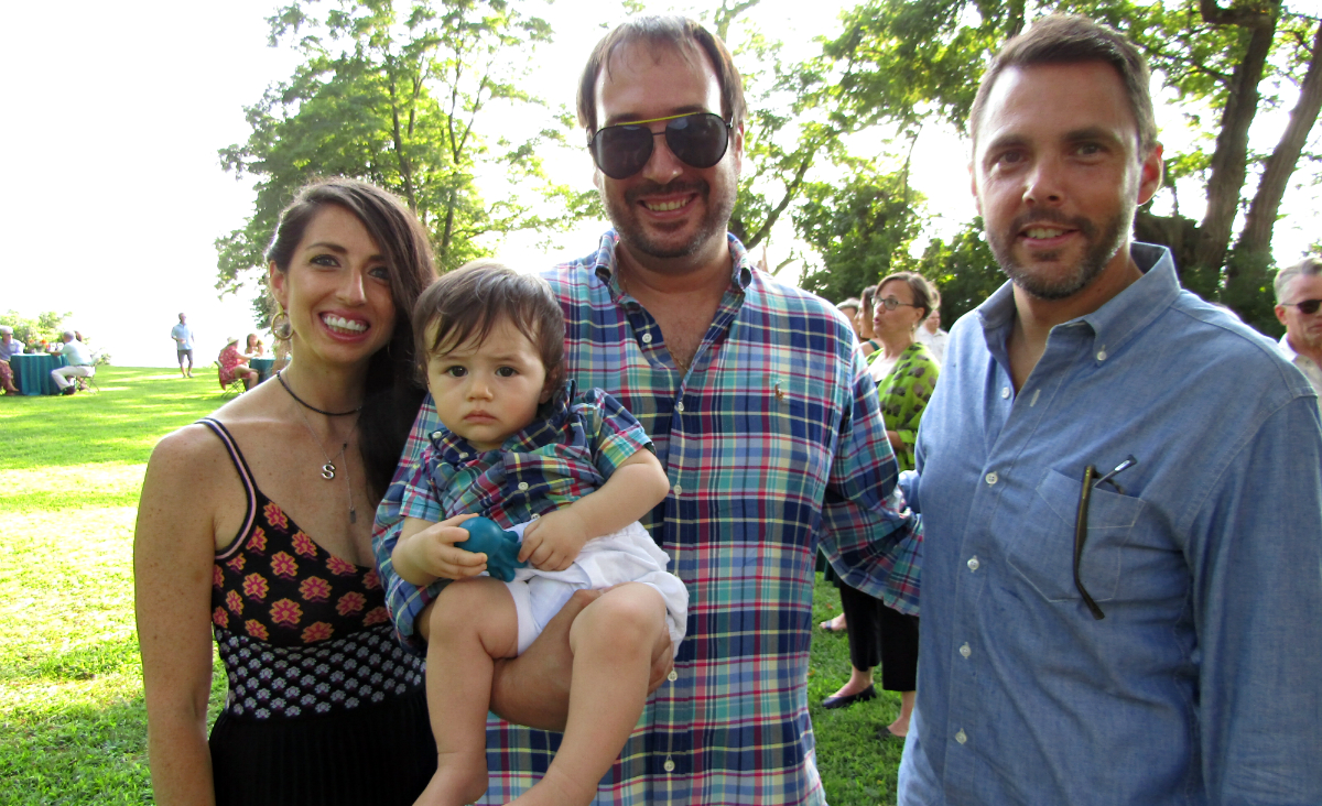 Brooke Lichtenstein, Yiannos Vrousgos (holding&nbsp;Stergios), and David Sprouls