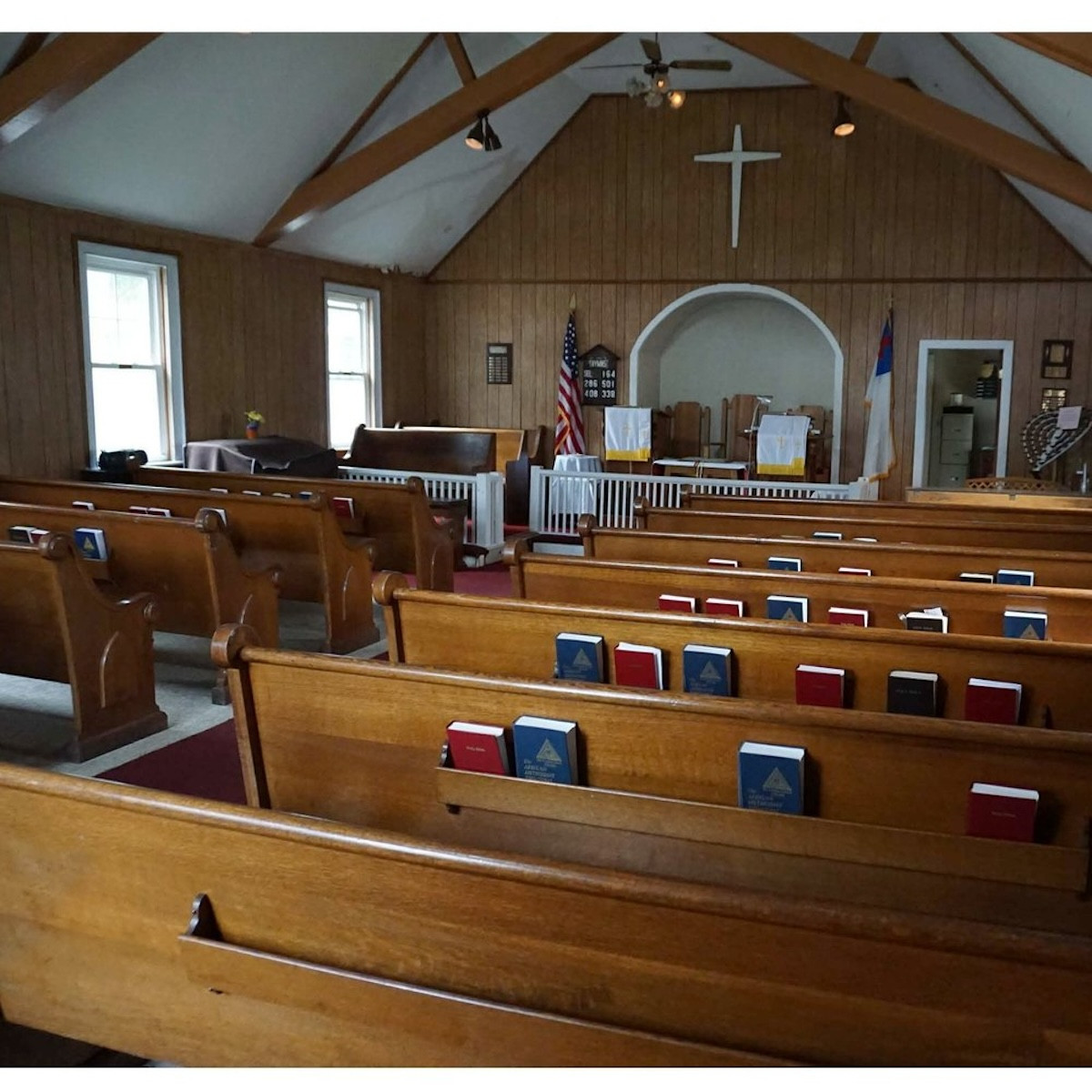 The piews, as they were when the church closed The piews, as they were when the church closed