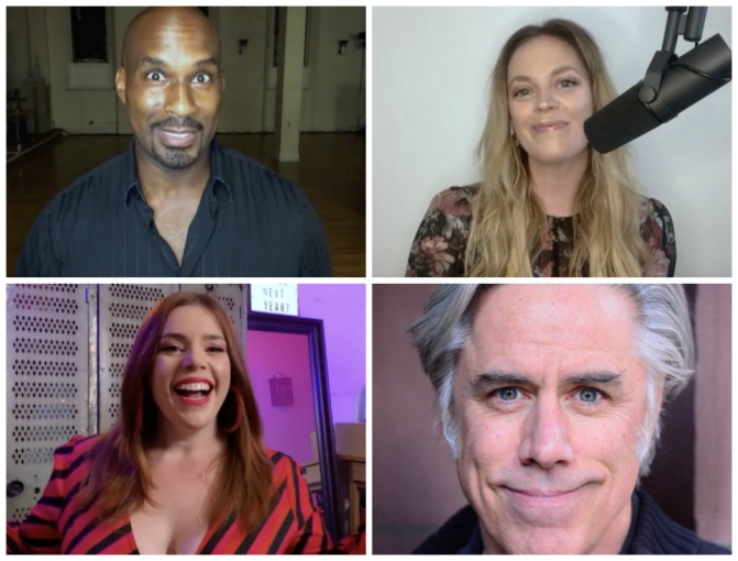 Barrington Stage Company Gala. Performers at the gala, clockwise from top left: Alan H. Green, Elizabeth Stanley, Alysha Umphress, and Jeff McCarthy