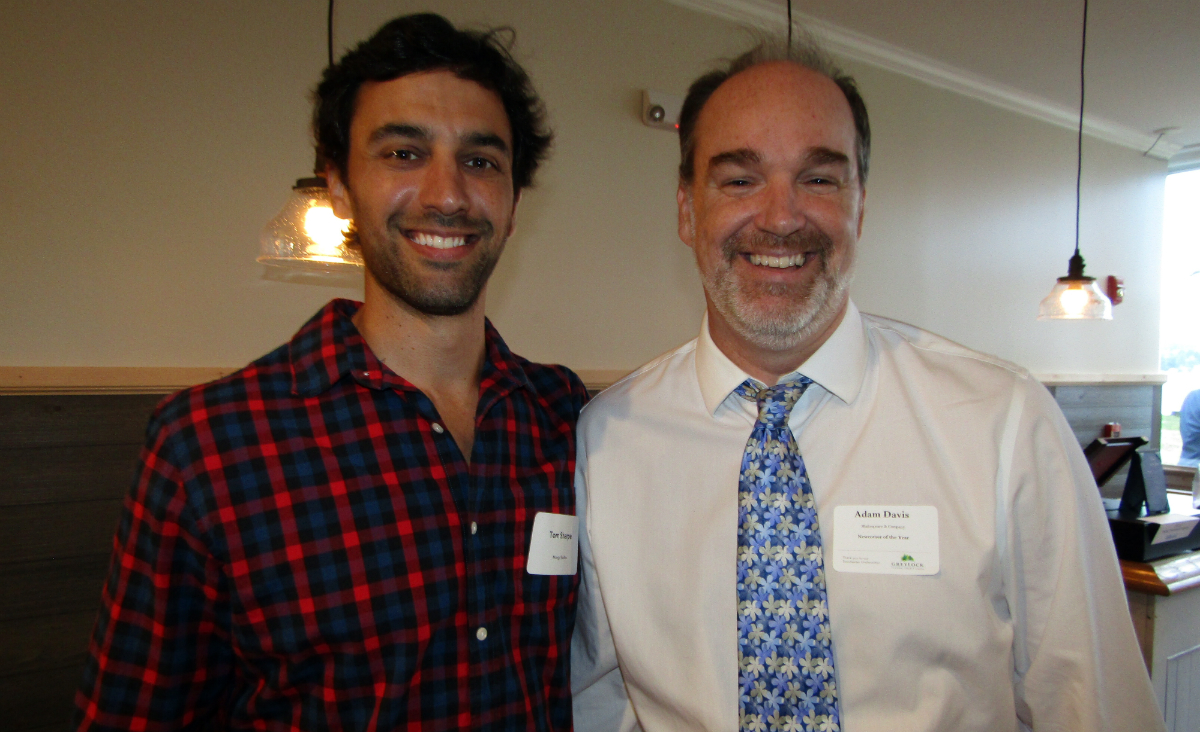 Tom Sharpe of Mungy Studios and "Newcomer of the Year" finalist Adam Davis of Shakespeare &amp; Company.