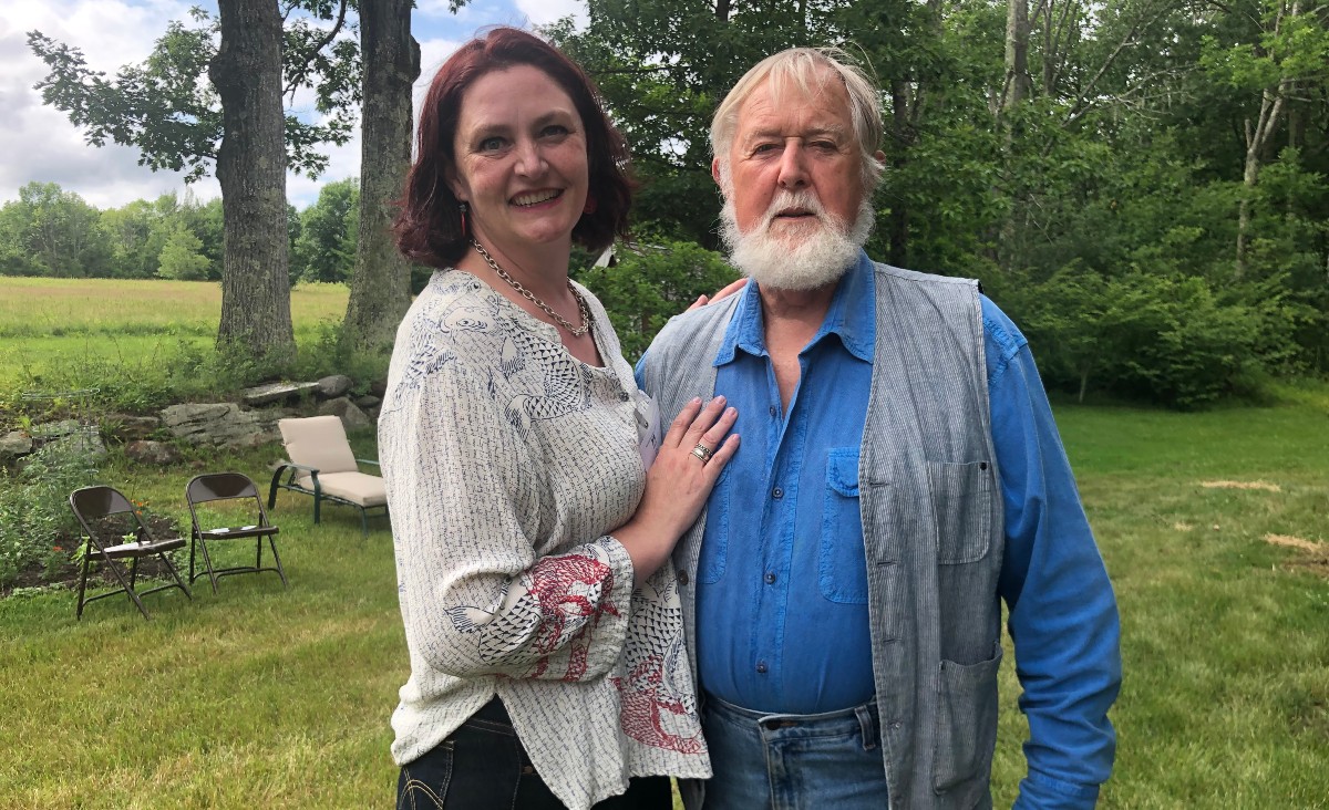Liv DeAndrea, a volunteer for the Sandisfield Arts Center, and Ben Luxon, famed baritone and actor