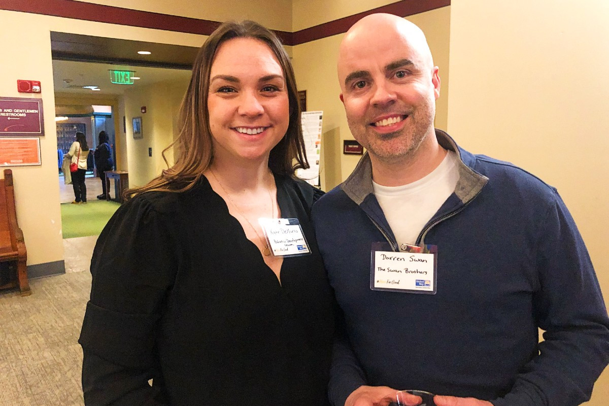 Kate DeMarco of the Pediatric Development Center, and Darren Swan of The Swan Brothers