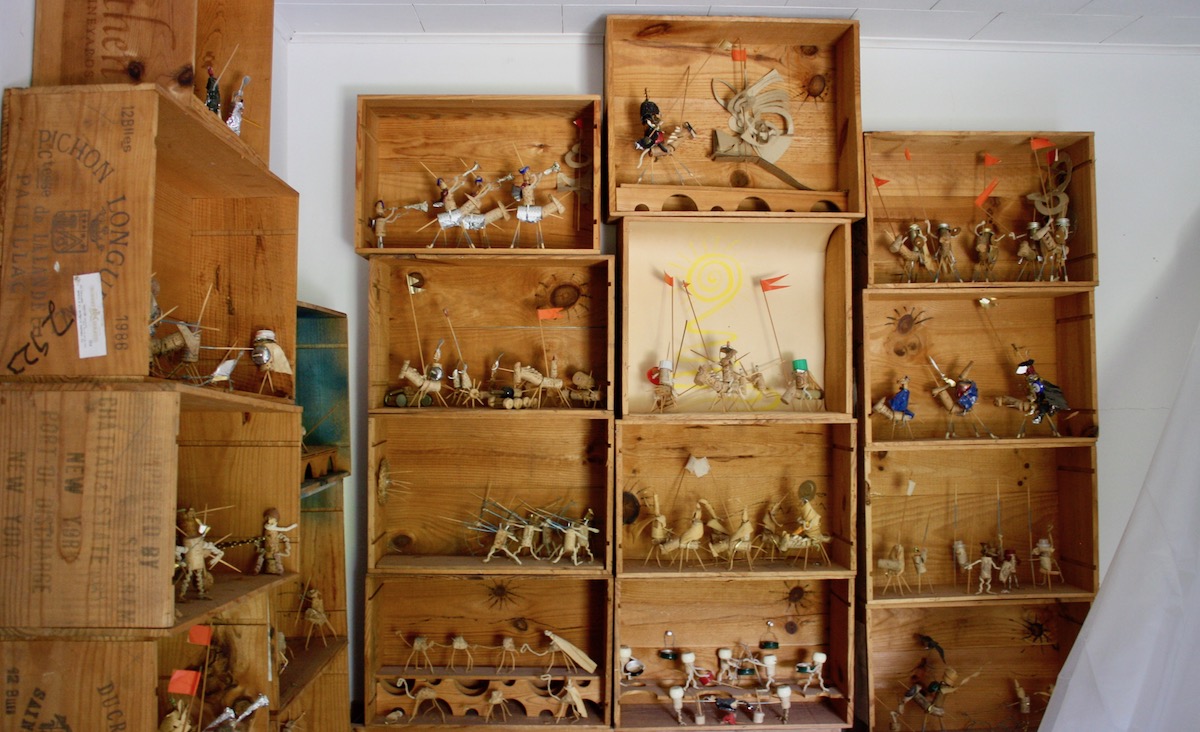 The artist made an animated version of the French epic poem&nbsp;The Song of Roland&nbsp;with corks and toothpicks. The original sculptures are all still in the house.