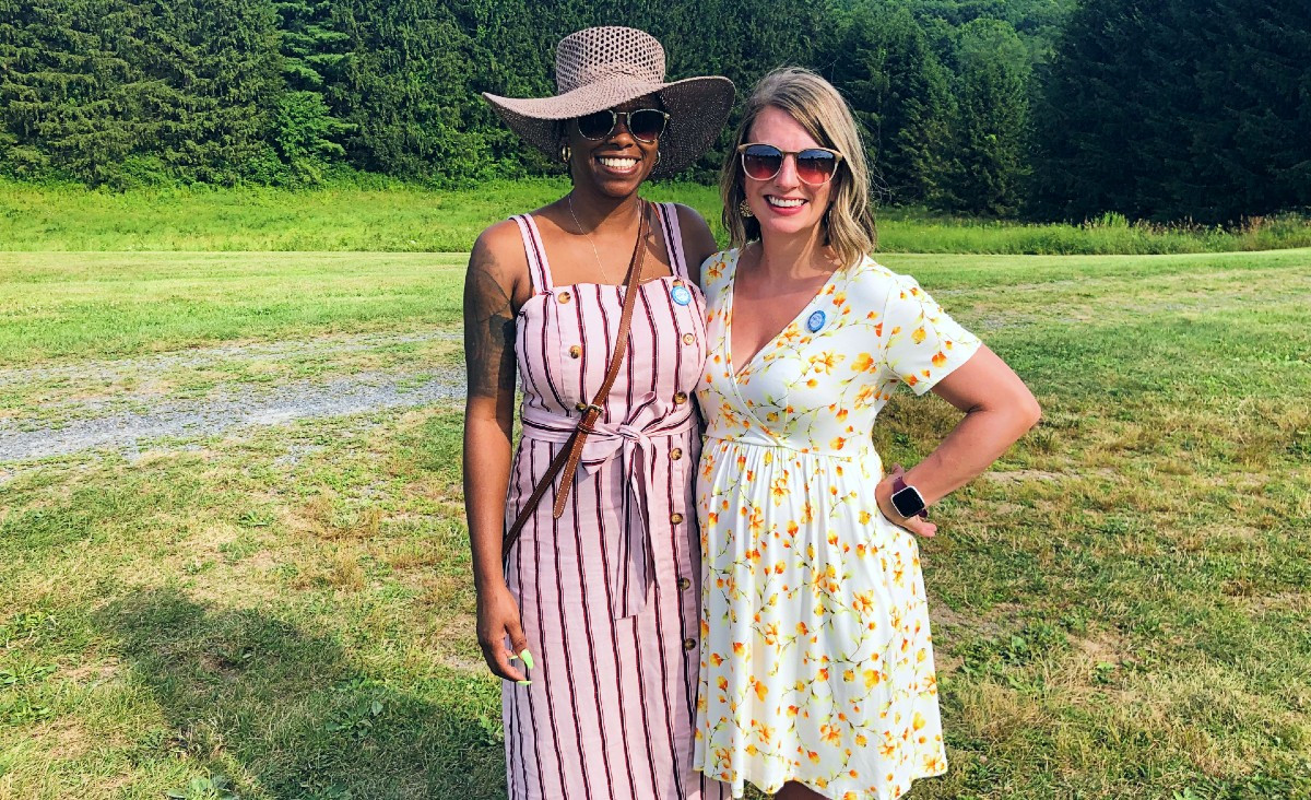 The Sylvia Center&#39;s Doreece Dyer, teen program manager; and Selina Preyer-Blakney, education director