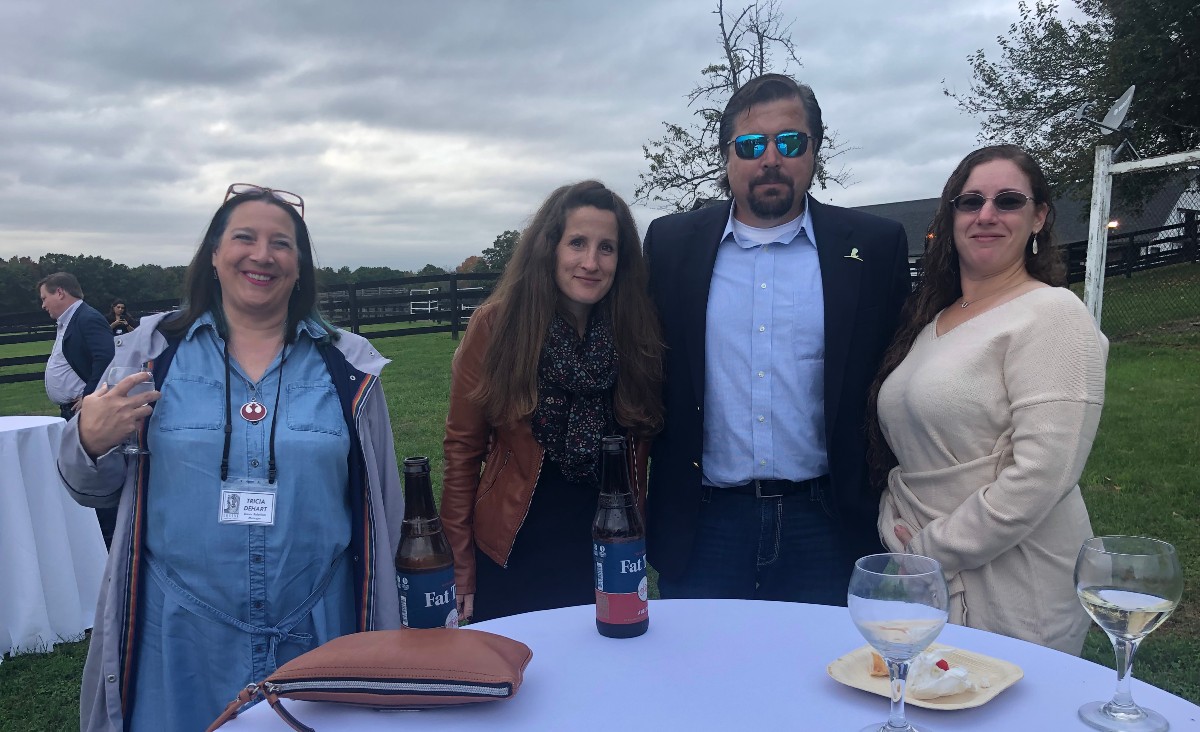 Tricia Dehart, donor relationship manager; Morgan O&#39;Brien, Rick Burke of Irish Hill Century Farm, and Melissa Murray, the equine care manager.