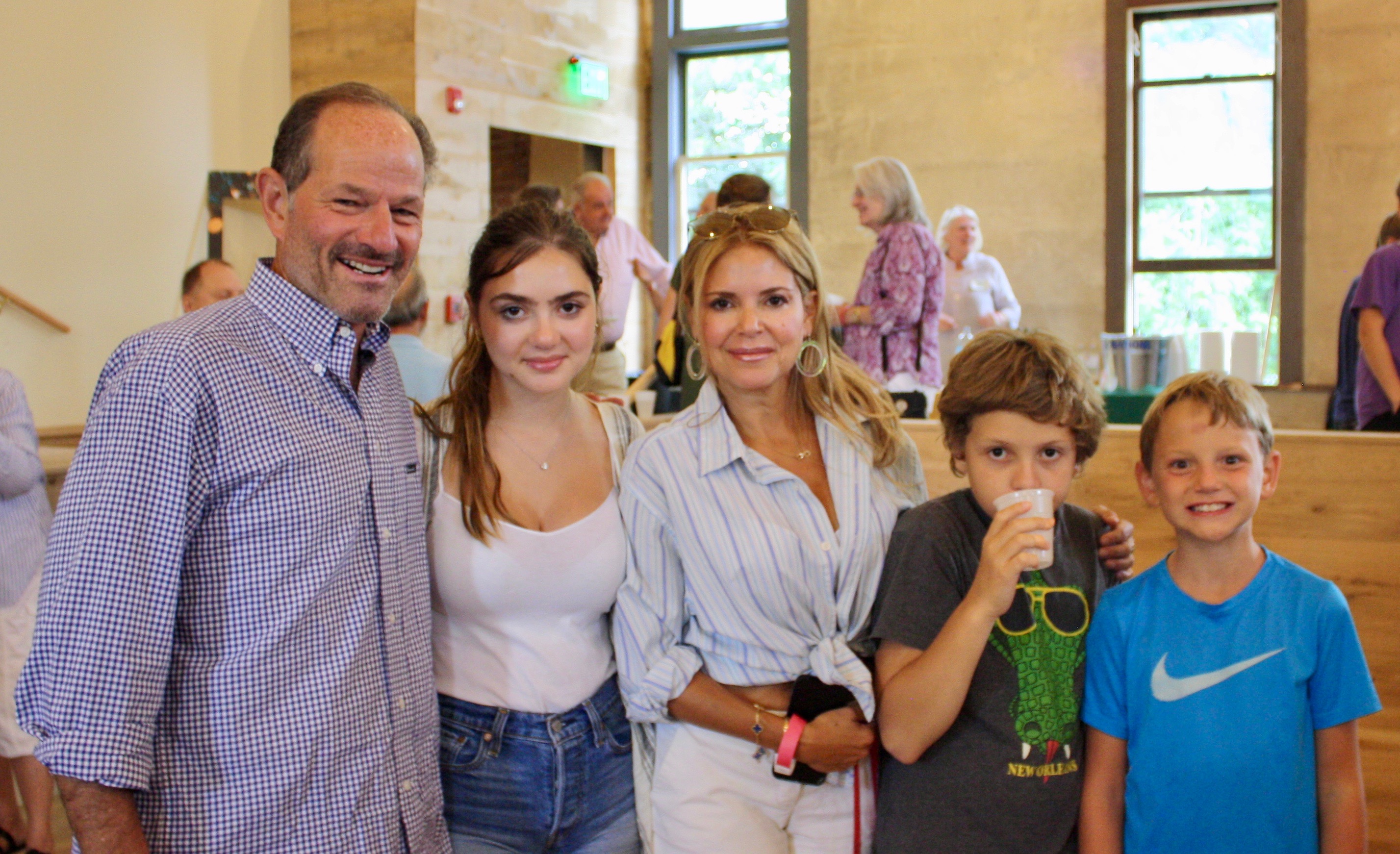 Former New York State Governor Eliot Spitzer with president and&nbsp;CEO of&nbsp;Sebastian Capital&nbsp;Roxana Girand and family