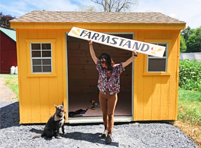 Kate Farrar and Pepper. Photos: Foxtrot Farm and Flowers