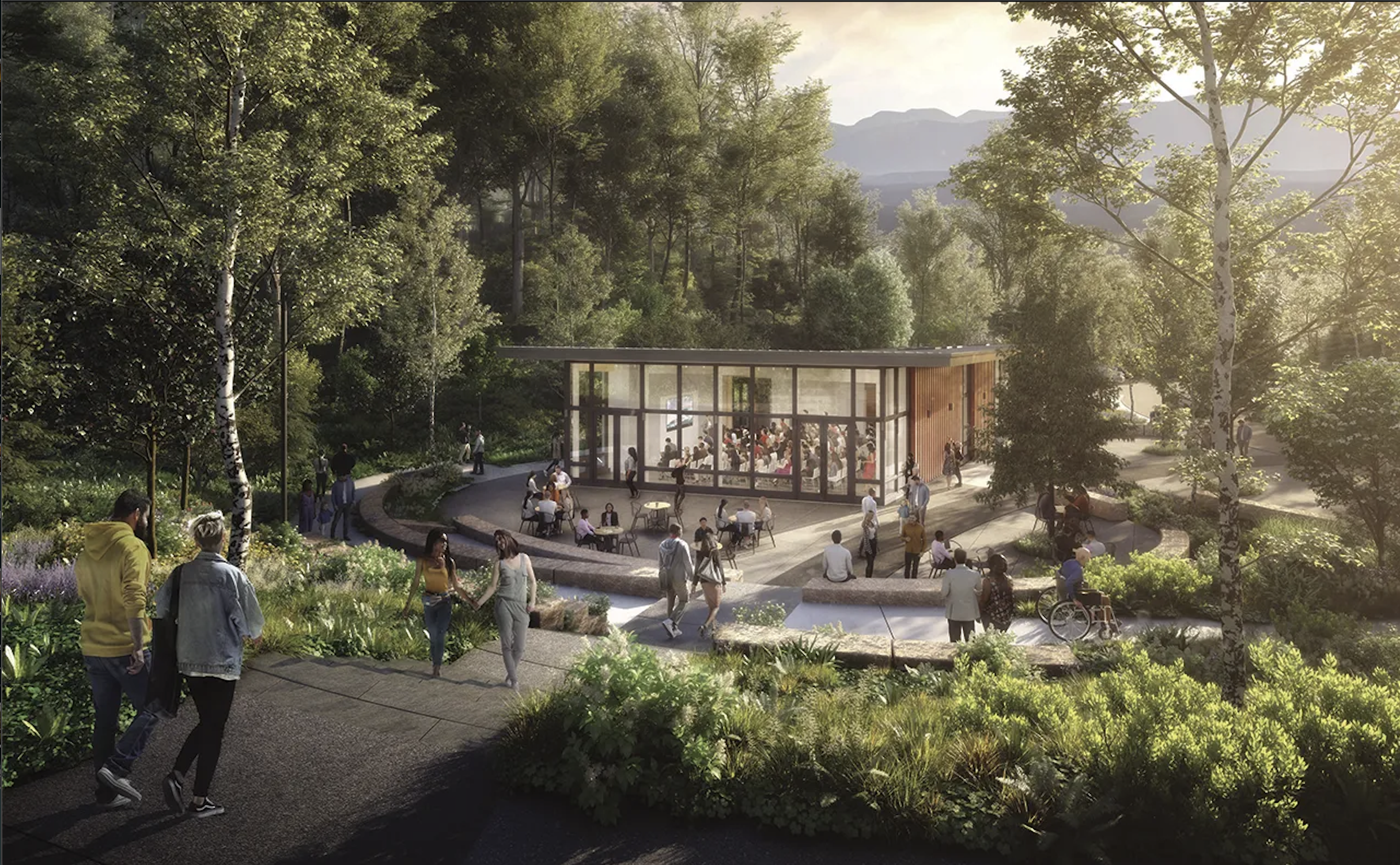 A rendering of the future Frederic Church Center for Art and Landscape, to be completed later this year.