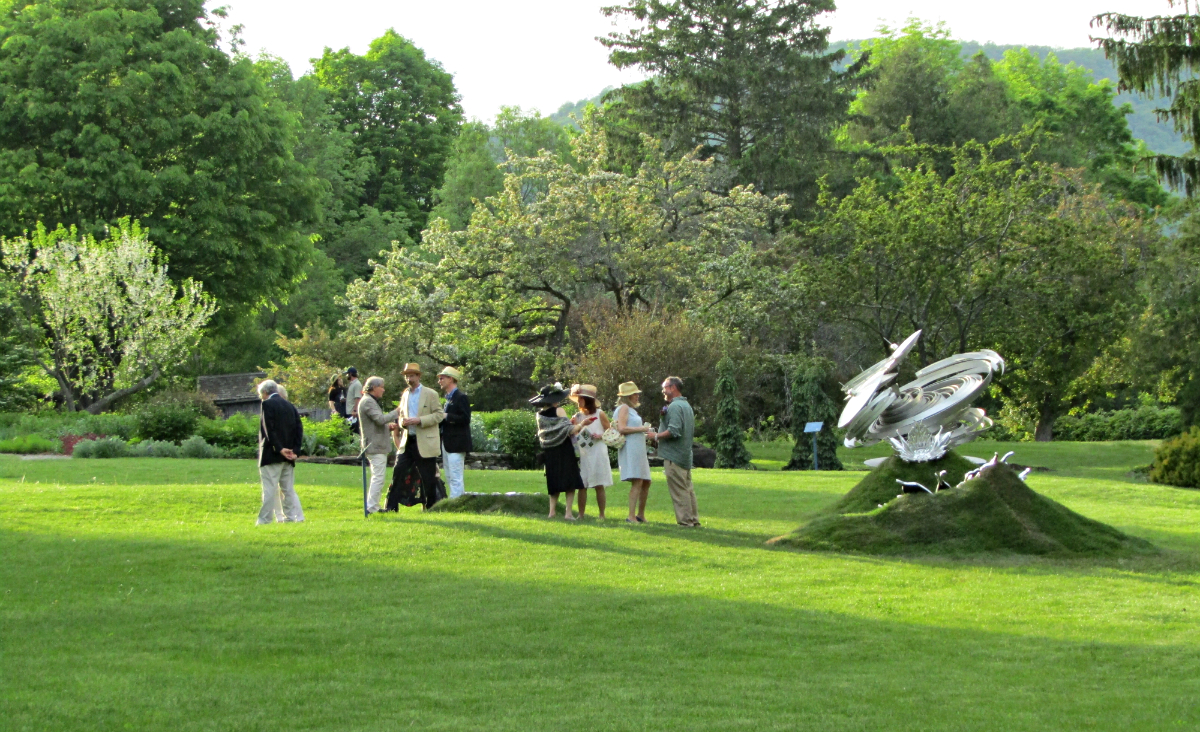Guests wandered some of the garden&rsquo;s 15 acres to view the sculptures.