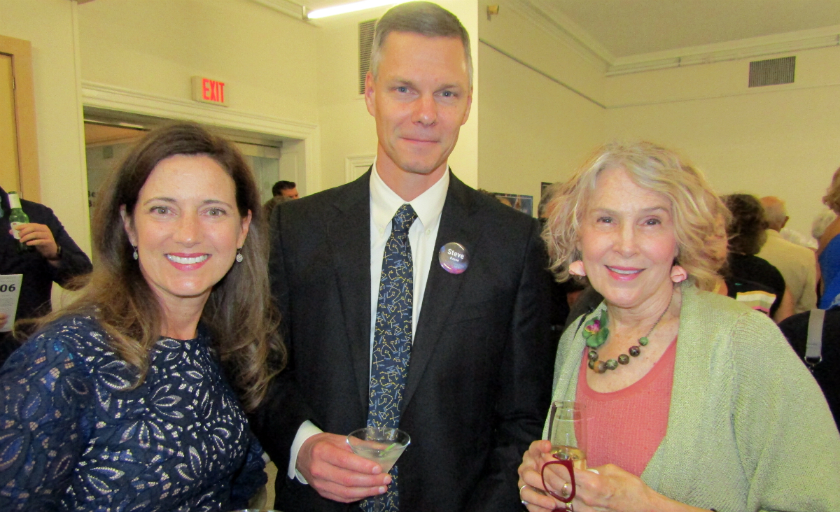 Bernadette Patynski, trustee Steve Bayne and Reba Evenchik.